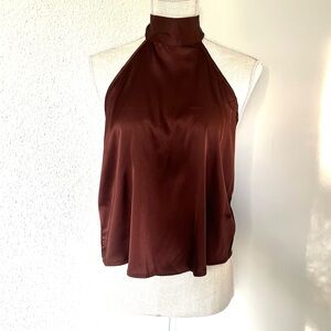 SHEIN Chocolate Halter Neck Tank Top